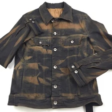 $1350 Drkshdw by Rick Owens Slim Fit Mud Blue Denim Trucker Jacket Men's Small