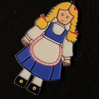 【チョコメルさま】old ornament ୨୧ * 雪国の女の子 オーナメント Vintage Swiss Miss Hot Chocolate Girl Plastic Holiday 3.75