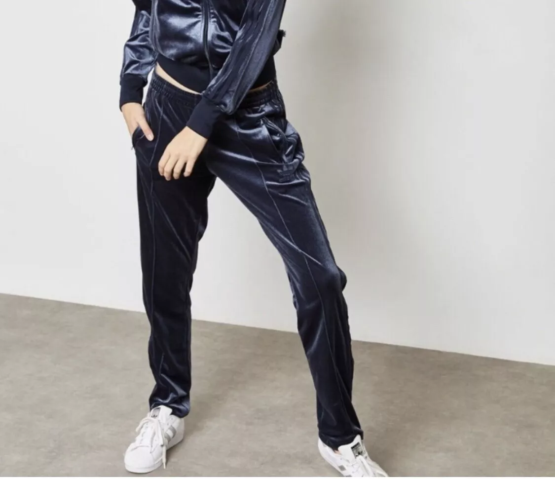 Adidas Velvet Vibes Velour Track Pants Firebird Luxe Navy |