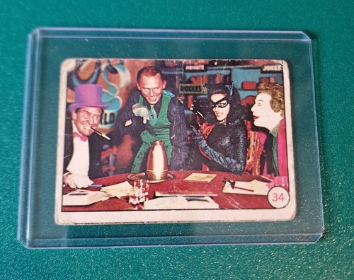 1966 Topps Batman Bat Laffs #44 The Penguin, the Joker and the Riddler — Raw