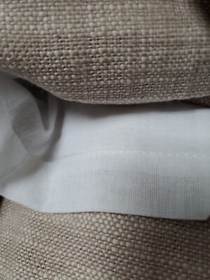 1 Pottery Barn Seaton Textured Cotton Grommet Drape, Dark Flax