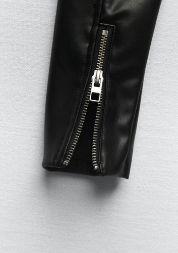 Zara FAUX LEATHER CORSET STYLE JACKET SZs/26 - Picture 4 of 7