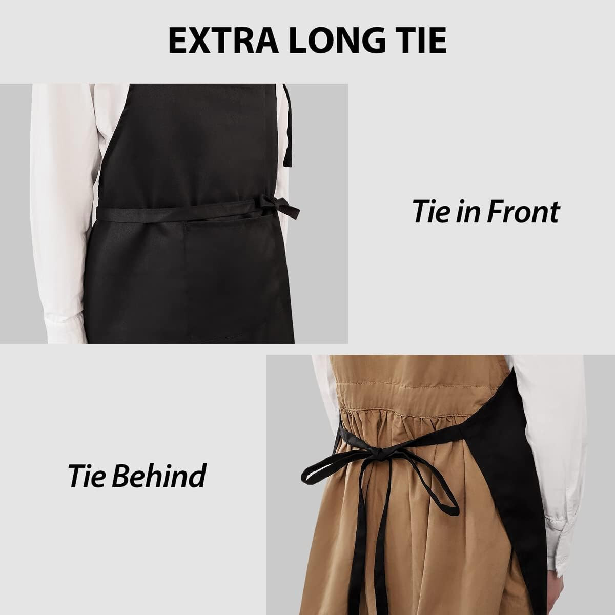 Black Cooking Apron for Men Women Extra Large Bib Kitchen Apron Xl Bbq