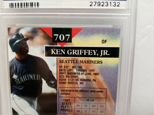 1993 Stadium Club Members Only Ken Griffey Jr. #707 Mariners PSA 10 POP 21 GOAT - Picture 6 of 6