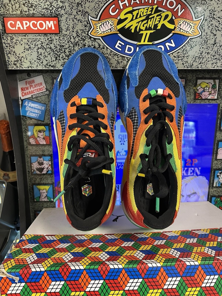 Puma Rubik's Cube RS-X3 Multi Colored Low Lace-Up Men's Trainers Size  USED VG
