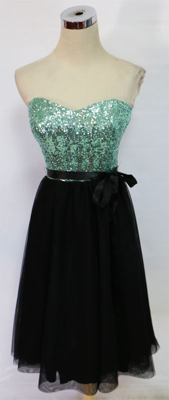 strapless open back dress Turquoise