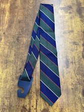 Brooks Brothers Tie W/ Green Navy Red  Gold Stripes 100 Silk Men's Necktie 58"
