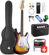 Dst-100s 39 Inch Full Size Electric Guitar Kit Solid Body Sunburst, Beginner St