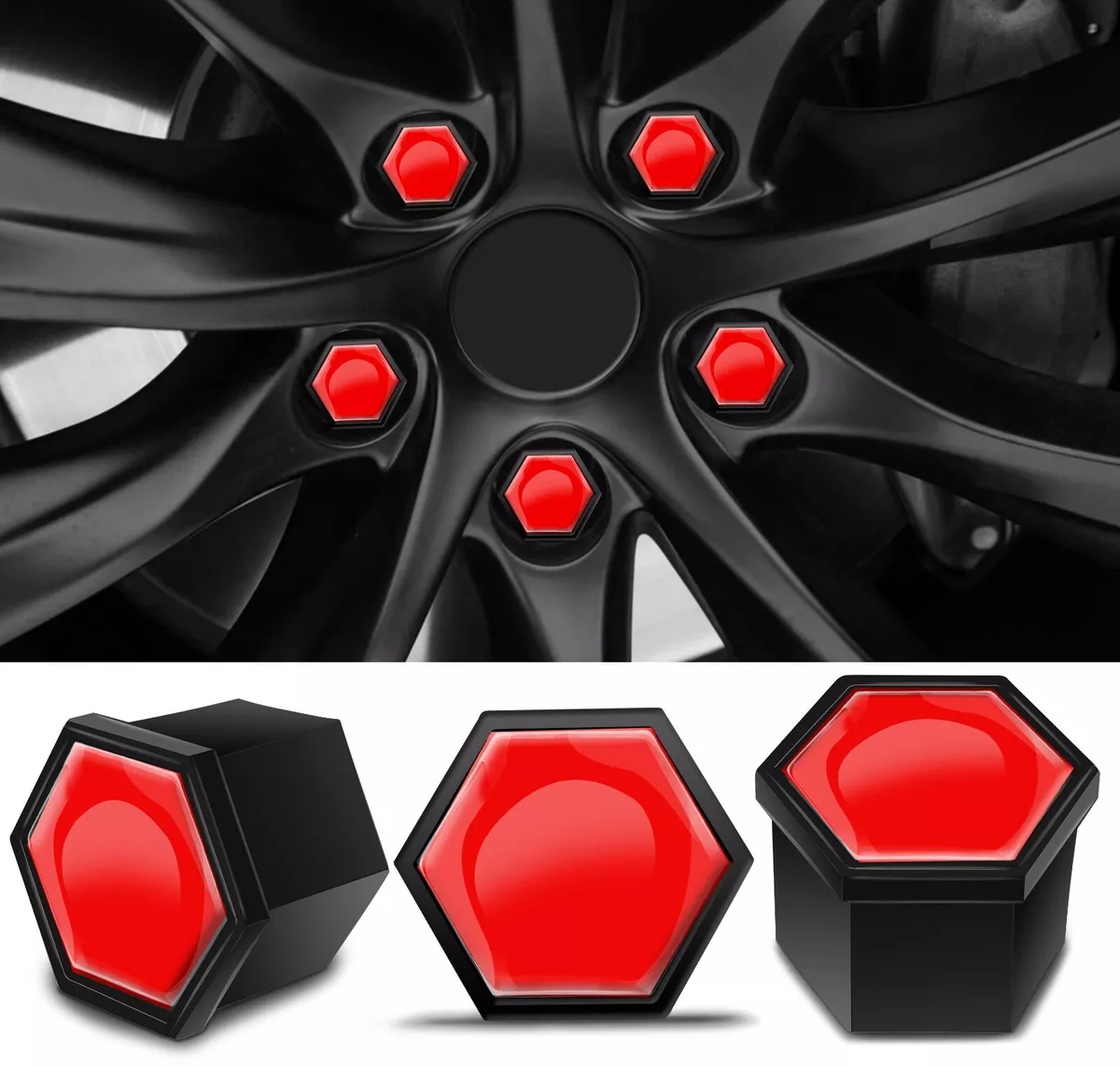 Red wheel bolts outlet
