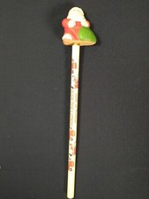 Vintage Christmas Pensil, Rubber Santa