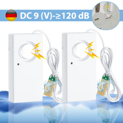2X Wasser Alarmanlage Wassermelder Wasserwächter Wasser Detektor Sensor 120dB