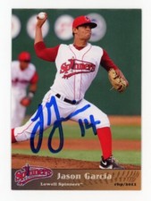 2011 LOWELL SPINNERS BOSTON RED SOX MILB SIGNED BASEBALL CARD JASON GARCIA
