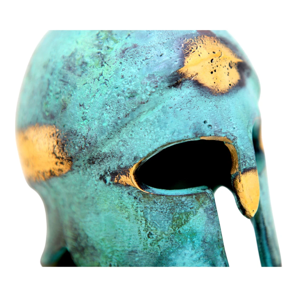 Casco Espartano Antiguo Griego Museo Bronce Réplica 376 Foto 3 de 4