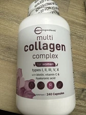 Micro Ingredients Multi Collagen Complex, 240 Capsules Exp 09/2026