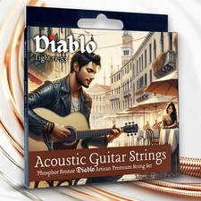 Acoustic Guitar Strings Phosphor Bronze Gauge 12-53 - Set Of 6 Strings by Diablo