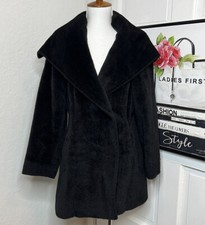 Cinzia Rocca Black Baby Llama Fuzzy Coat Size 2us