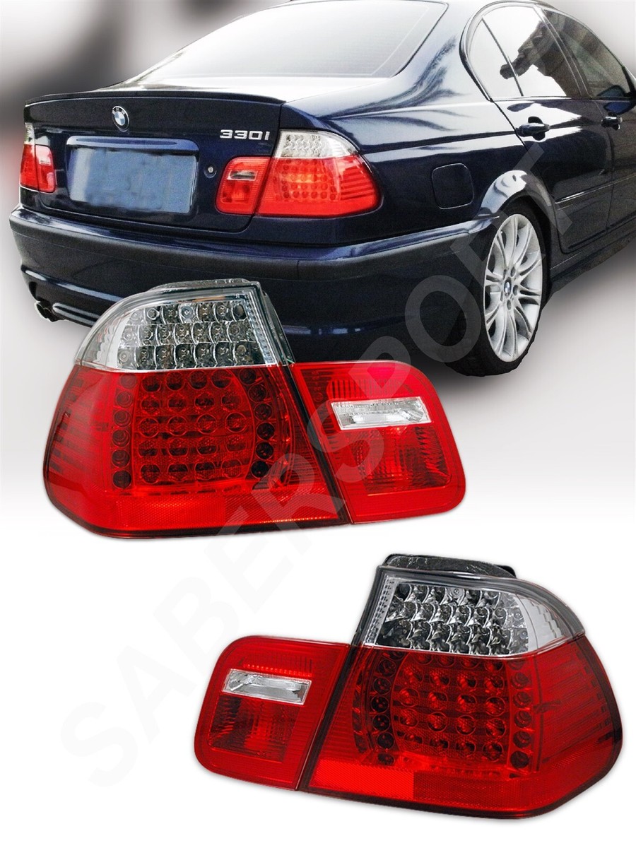 車 BMW 3シリーズ E46セダン用 テールランプ 赤 クリア 4個セット