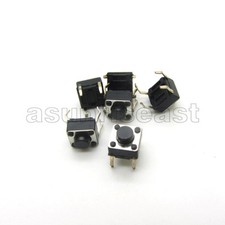 100 x DIP 6x6x5mm Tact Tactile Push Button Switch Momentary 4 Pin Black