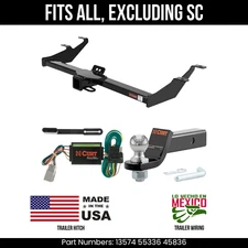 For 03-04 Honda Element Trailer Hitch 4 Pin Wiring 2" Ball Excl SC Curt 3.5K 2"