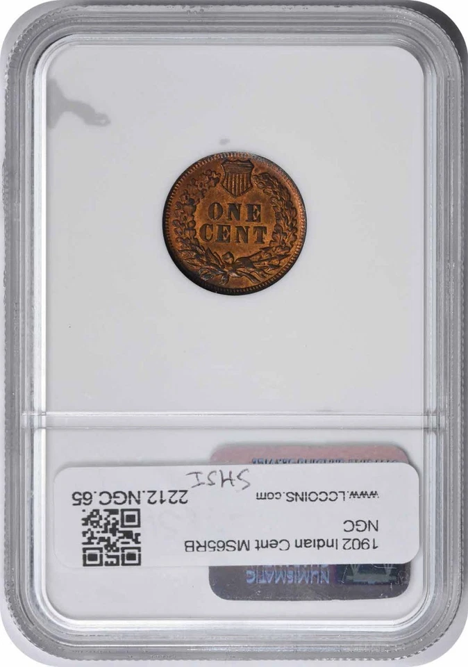 1902 Indian Cent MS65RB NGC - Image 2 of 2