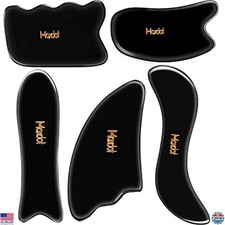 5-Piece Gua Sha Massage Tools Set, Scraping Stones for Face, Neck, Back Therapy