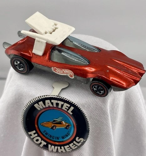 Hot Wheels Redline Car 1969 Swingin Wing Metallic Copper W/button #27