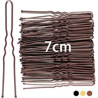 Haarnadeln Damen U-FöRmig Bobby Pins Braun Frisuren Styling Set 50 StüCk 7Cm