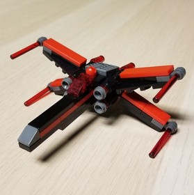 Custom Lego Star Wars: X-wing Star Fighter Lot (3) Black / Red Stealth 7140