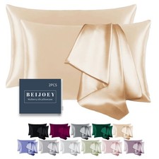 100 Mulberry Silk Pillowcase 2 Pack for Hair and Skin,with Hidden Zipper,Bot...