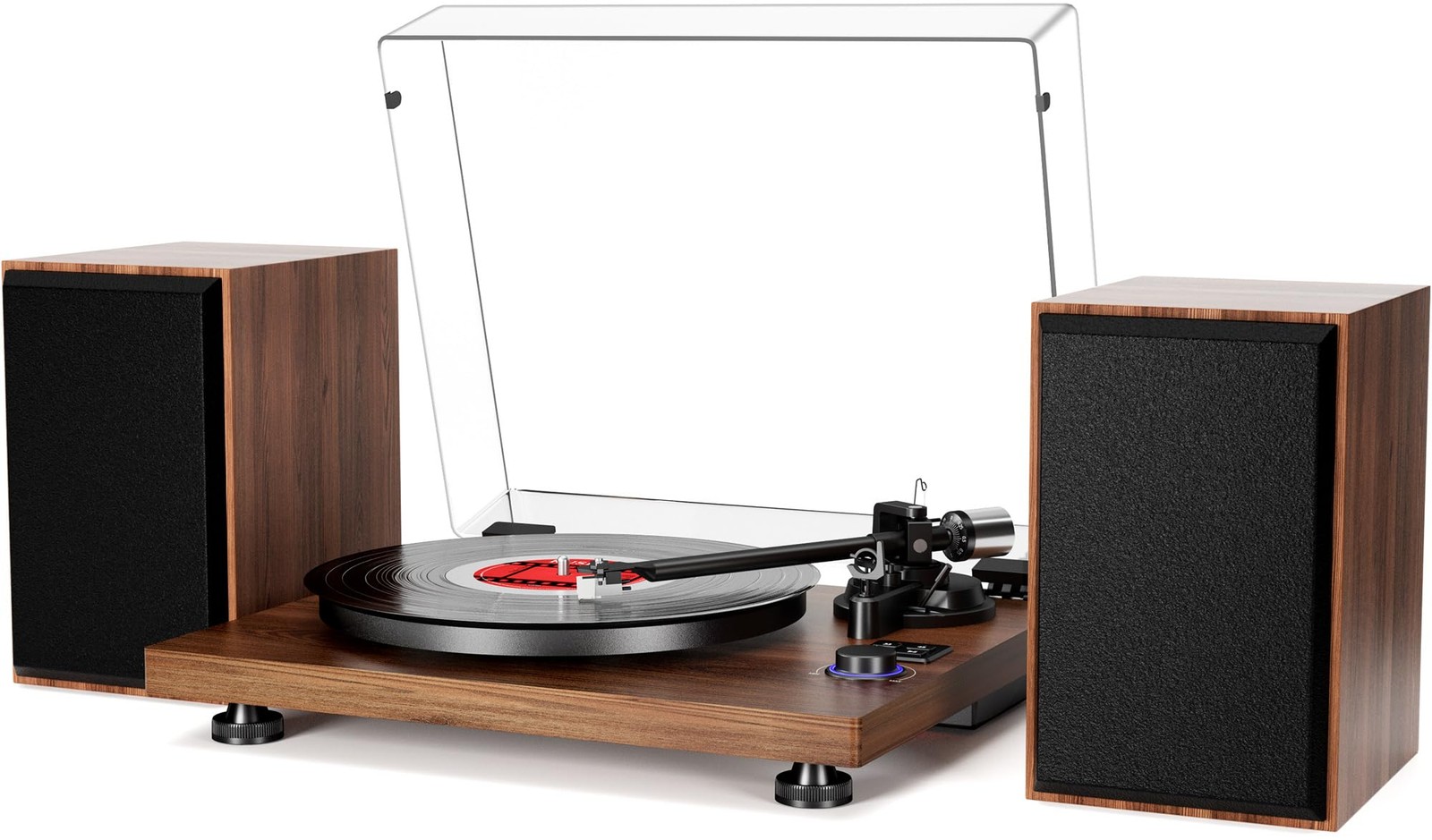 Bluetooth Belt Drive Turntable with Magnetic Cartridge for Vinyl Playback-image