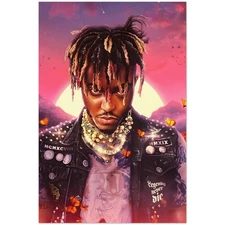 Juice WRLD Legends Never Die Pink Sunset Art Poster