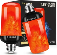 Hompavo 【Upgraded LED Flame Light Bulbs, 4-Mode Flickering Light Bulbs with Upsi