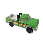 70s Tonka Corp 7" Green Metal Pickup Truck Yellow Trim Chrome Bed Vintage Retro