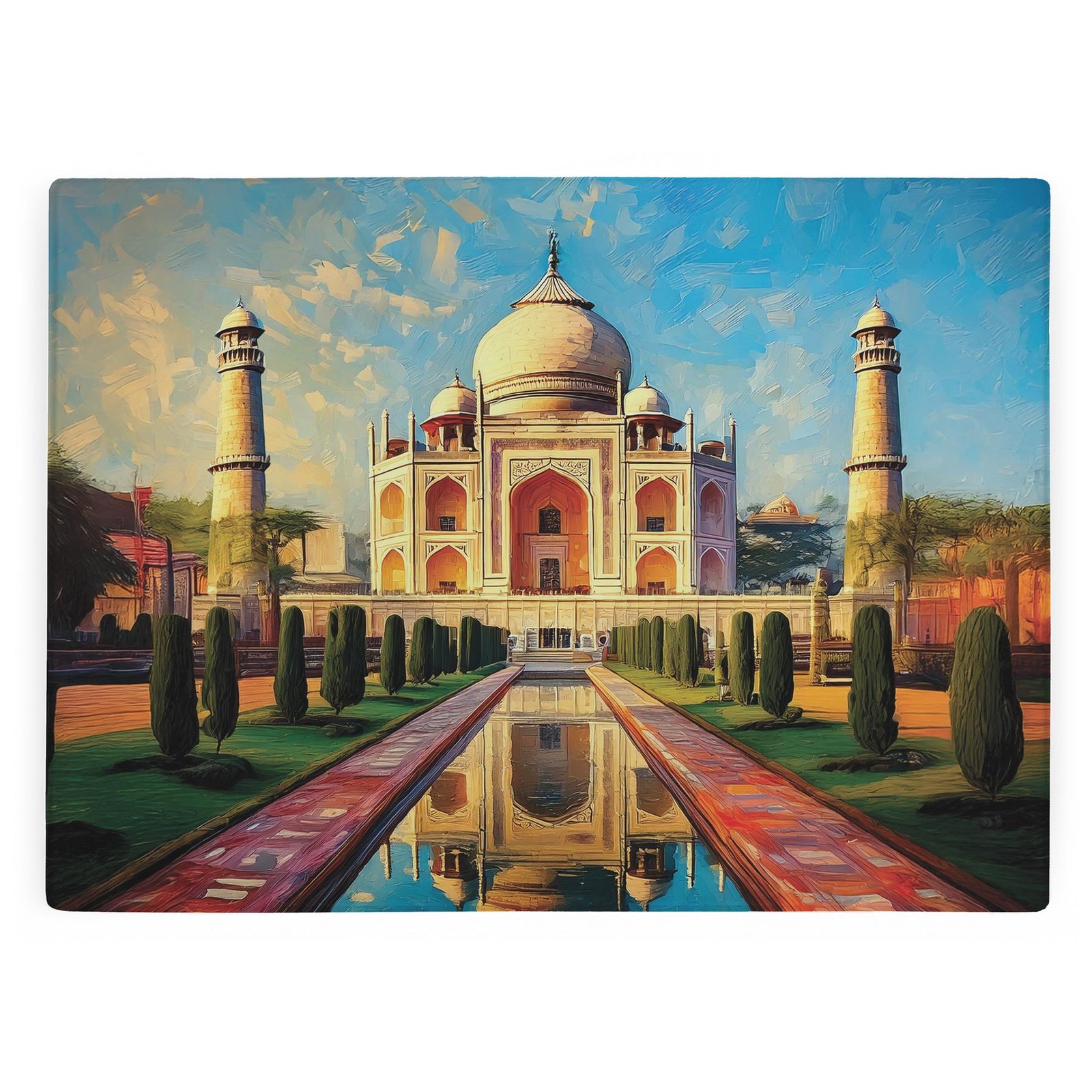 Taj Mahal Glass Worktop Protector - Seven Natural Wonders Oil Artwork Gifts