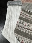 Furry, Fuzzy Black And Grey Soft Plush Large Mantle Plaid Stockings — photo 4