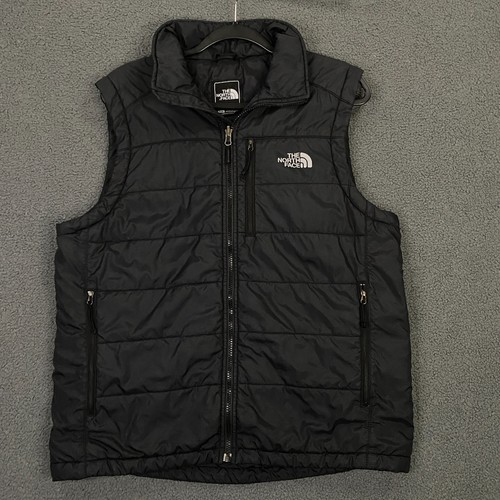 The North Face Vest Mens Medium Black Insulated Primaloft Quilted Full Zip