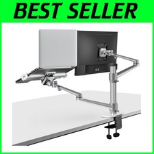 Dual Arm Desk Mount for 17-32" Monitors  12-17" Laptops