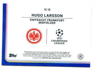 2025-26 Topps UEFA Club HUGO LARSSON #TC-16 Trophy Chasers
