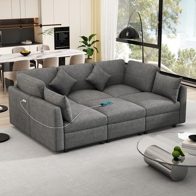 86.6'' Sectional Sofa Modular Sofa U-shaped Sofa Couch Sofa Bed L-shaped Sofa w