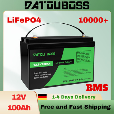 12V 100Ah LiFePO4 Lithium Batterie 100A BMS Solaranlage Akku Wohnmobil Boote DE