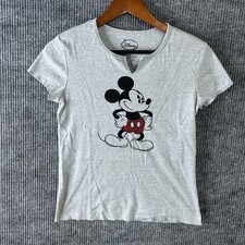 Disney Retro Mickey Mouse T-Shirt Girls Medium 7/9 Gray NWOT