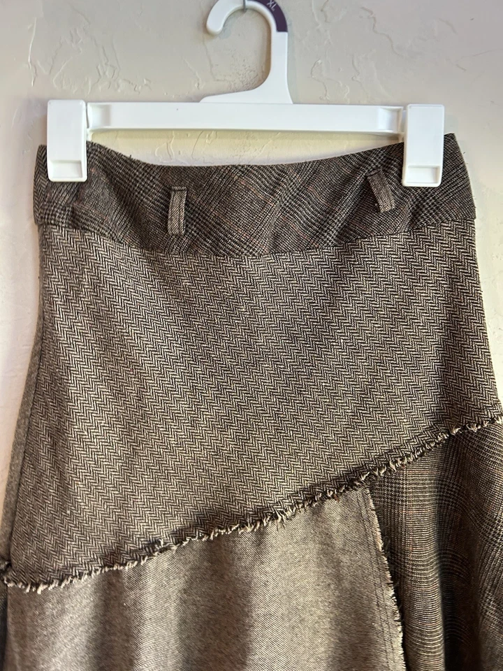 New Look Tweed Asymmetrical Midi Skirt US 4 Equestrian Academia Preppy Old Money - Image 3 of 4