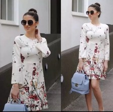 Zara Women’s White Floral Influencer Dress Size M