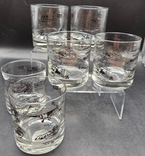 Set of 6 Vintage Aviation Rocks Glasses – Historic Airplanes – Wright Flyer, Fok