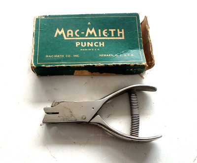 Mac-Mieth Ticket Punch, Style 45,  Rectangle Punch,  1950 s, in orig. box.