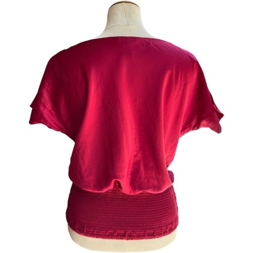 WHBM Satin Bluse Wasserfallausschnitt Rot XS - Bild 3 von 3