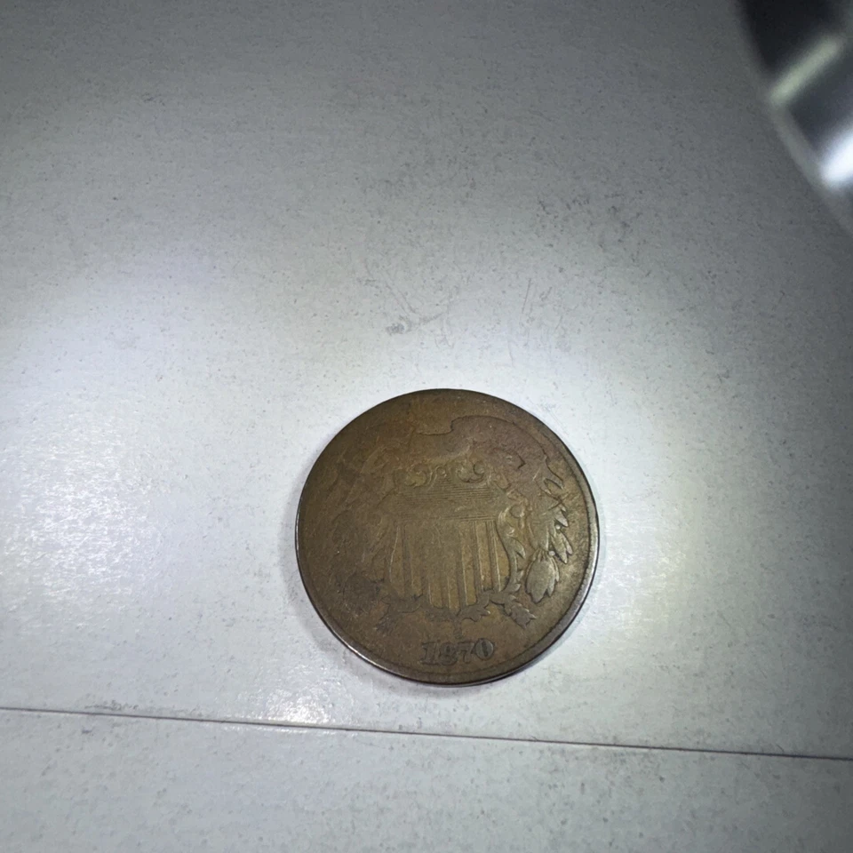 1870 Two Cent Piece 2c Better Date #055 - Image 3 of 4