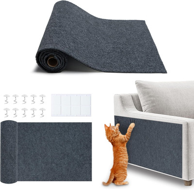 Catify Peel & Stick Cat Scratching Mat - Gray, L:39'' | 39'' X 15'', Self-Adhesive