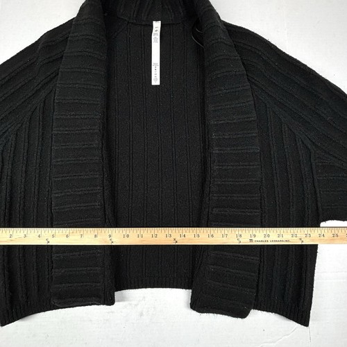 Lululemon maglione donna M/L doppia costina avvolgente nero cardigan aperto ritagliato pesante in ottime condizioni - Foto 5 di 9