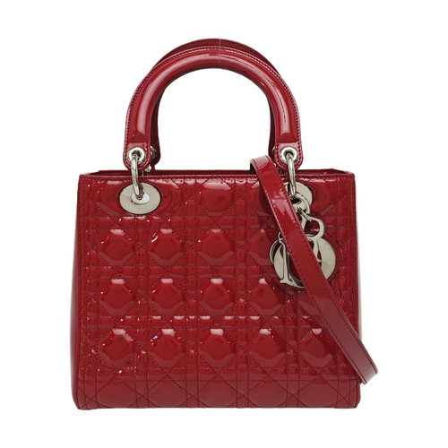 【Authentic】 DIOR Lady Dior Red Patent leather Handbags (DDP)